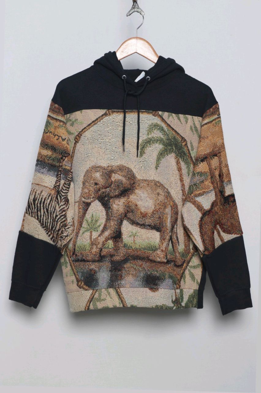 Reworked Men Hoodies made using Men Vintage Hoodies and Vintage Printed Darri, Style # CR859.