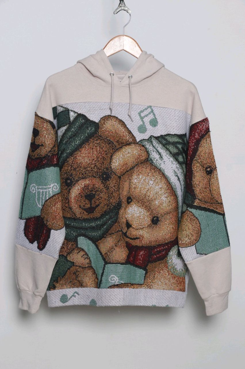 Reworked Men Hoodies made using Men Vintage Hoodies and Vintage Printed Darri, Style # CR859.